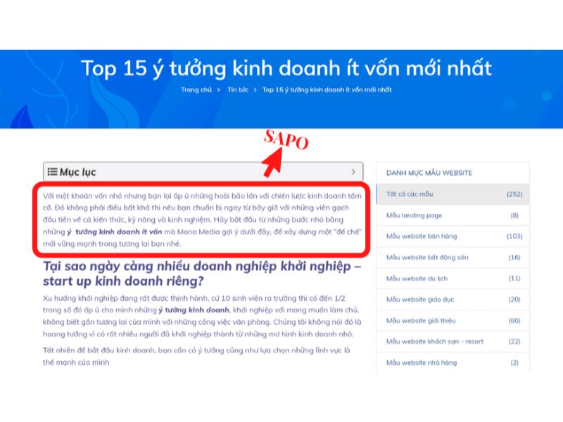 Vai trò quan trọng và cần thiết của Sapo trong bài viết