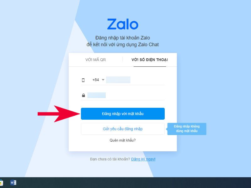Cách đăng nhập Zalo Web bằng tài khoản + mật khẩu