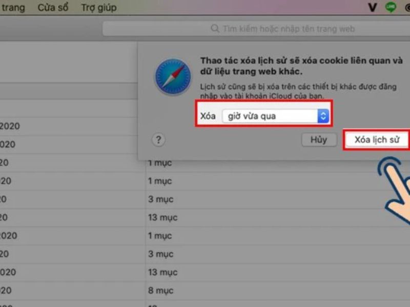 Trên Safari cho MacBook