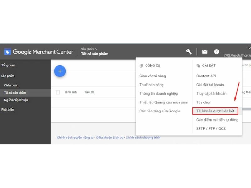 Kết nối Merchant Center với Google Ads