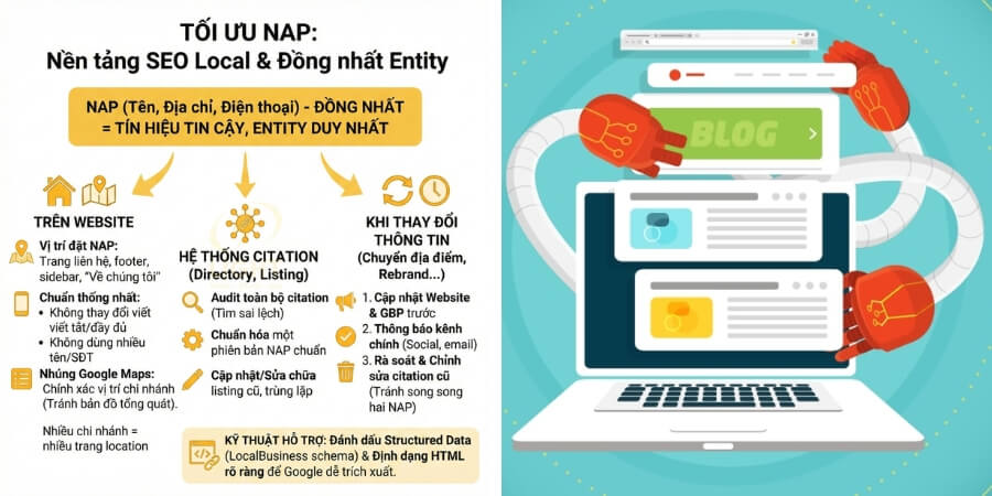 Xem thêm chi tiết Cách chuẩn hóa NAP trên Website